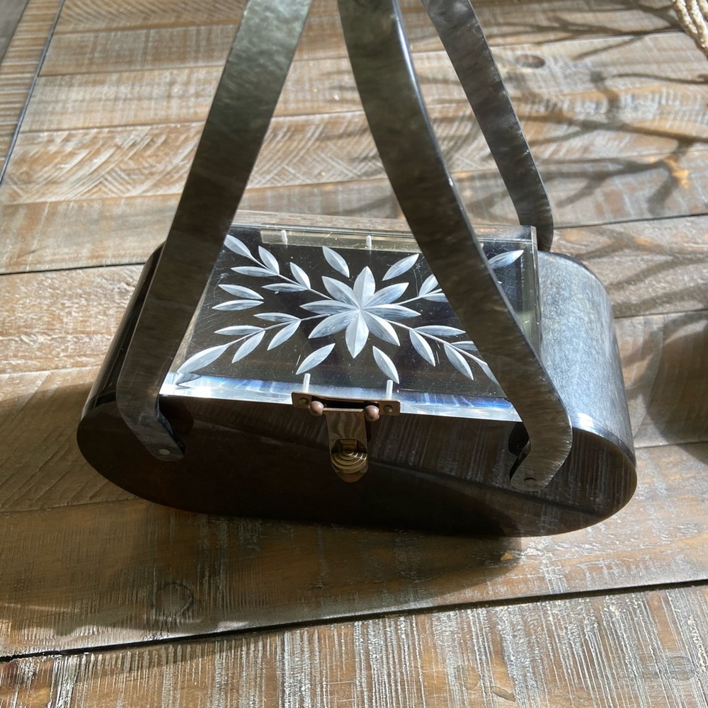Gray Vintage Lucite Purse